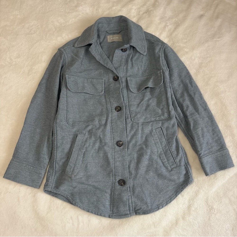 Everlane Blue heavy cotton shirt jacket Utility Jacket